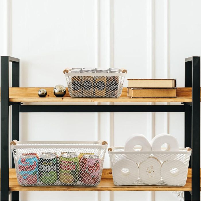 Cesta de metal organizadora Confortime 33.2 x 22.6 x 13.5 cm (10 Unidades) 1 Cesta de metal organizadora Confortime 33.2 x 22.6 x 13.5 cm (10 Unidades) 1