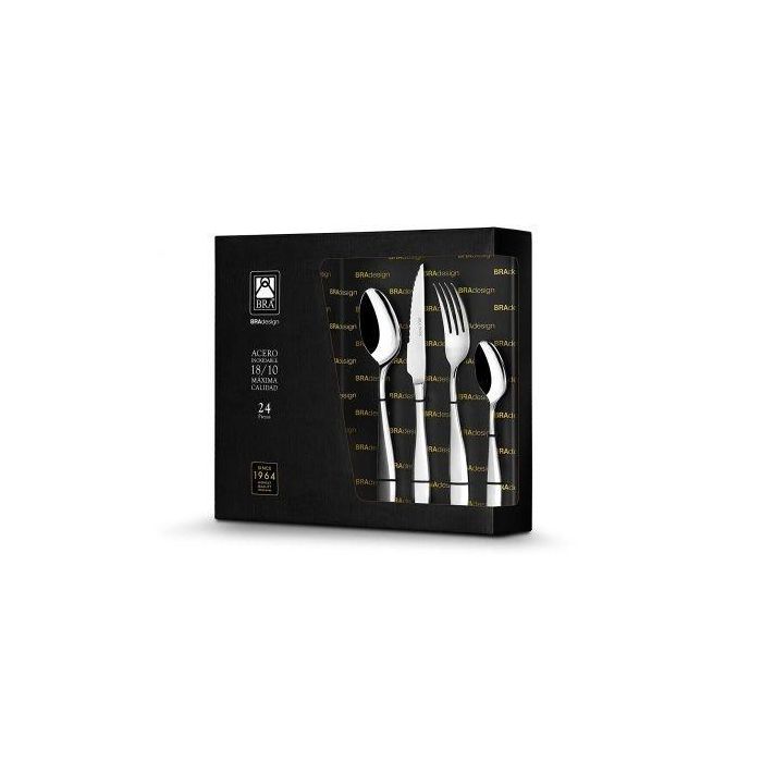 Pack 24 Cubiertos Bra Toscana A040024/ 6 Cucharas + 6 Tenedores + 6 Cuchillos + 6 Cucharillas/ Acero inoxidable 4 Pack 24 Cubiertos Bra Toscana A040024/ 6 Cucharas + 6 Tenedores + 6 Cuchillos + 6 Cucharillas/ Acero inoxidable 4