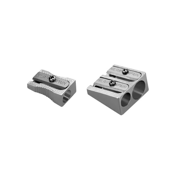 Blister con 2 sacapuntas de aluminio milan Blister con 2 sacapuntas de aluminio milan