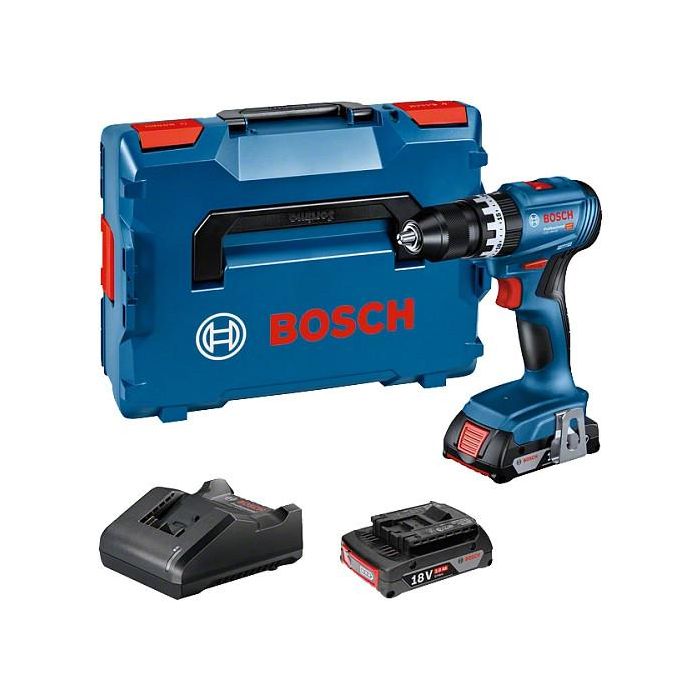 Bosch GSB 18V-45 Taladro Atornillador Percutor 18V, Sin Escobillas, 45 Nm, Batería 2Ah, 2 Baterías Incluidas, Negro/Azul 0 Bosch GSB 18V-45 Taladro Atornillador Percutor 18V, Sin Escobillas, 45 Nm, Batería 2Ah, 2 Baterías Incluidas, Negro/Azul 0