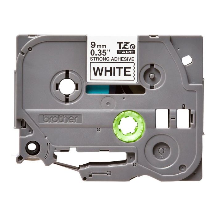 Brother TZe-S221 Cinta de Etiquetado con Adhesivo Fuerte, Negro sobre Blanco, 9mm 1