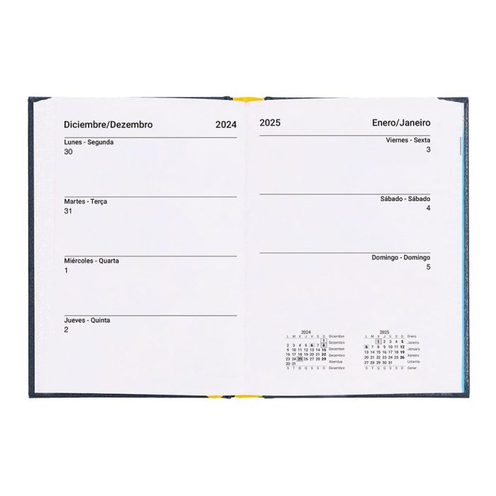 Agenda Encuadernada Liderpapel Corfu A6 2025 Dia Pagina Color Azul Papel 60 gr 6