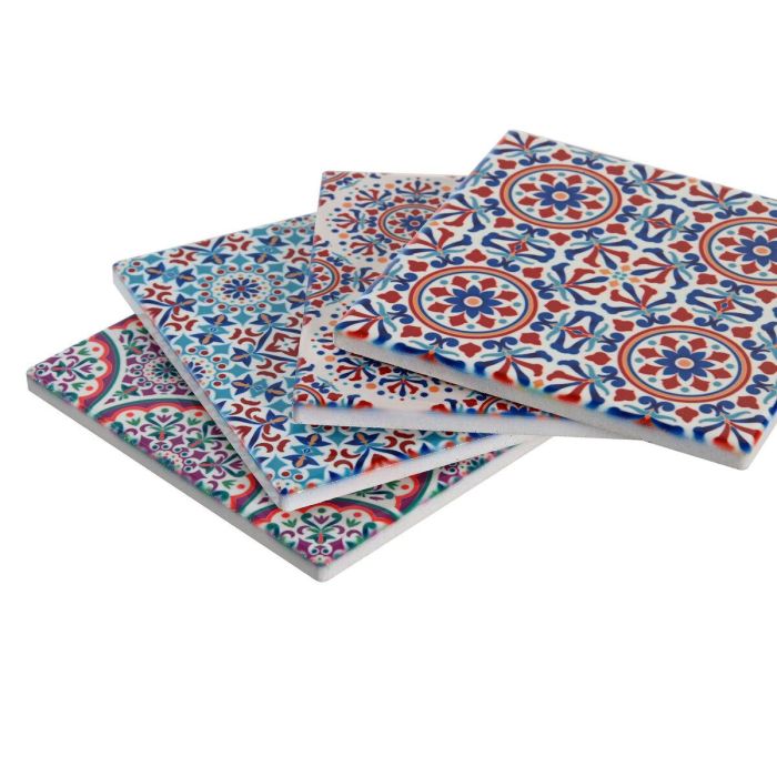 Posavasos Arabe DKD Home Decor Multicolor 10.8 x 0.7 x 10.8 cm Set de 4 1