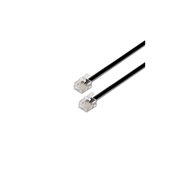 AISENS - CABLE DE TELÉFONO 6P4C, M-M, NEGRO, 2.0M