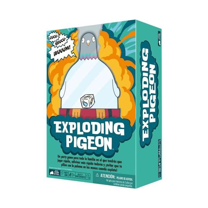 Asmodee Exploding Pigeon - Juego de Mesa para 3+ Jugadores, Edad Mínima 3 Años, Funciona con Pilas