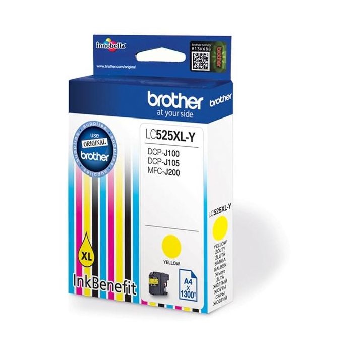 Brother LC529XL-Y Cartucho de Tinta Amarillo Original, Rendimiento Extra Alto (1300 páginas), Compatible con DCP-J100, DCP-J105, MFC-J200 1