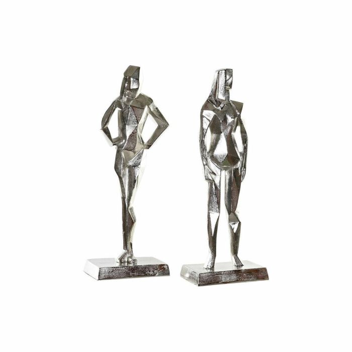 Figura Moderno DKD Home Decor Plateado 13 x 62 x 23 cm (2 Unidades) Figura Moderno DKD Home Decor Plateado 13 x 62 x 23 cm (2 Unidades)