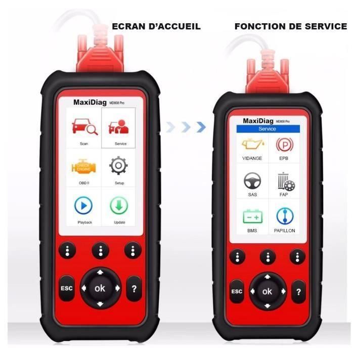Autel MD808 PRO Caso de diagnóstico-Europa-Versión de soporte en Francia-2 años de garantía 1