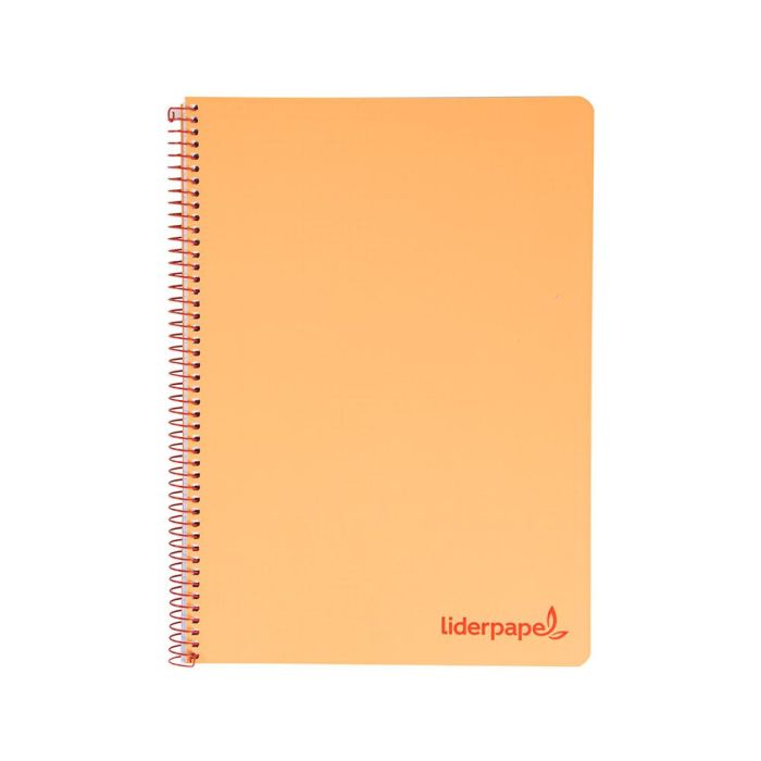 Cuaderno Espiral Liderpapel A5 Micro Wonder Tapa Plastico 120H 90 gr Cuadro 5 mm 5 Bandas 6 Taladros Color Naranja 1