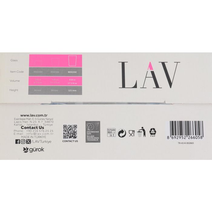 Set 4 Vasos Sidra 520 cc Flores LAV (6 Cajas) 6 Set 4 Vasos Sidra 520 cc Flores LAV (6 Cajas) 6