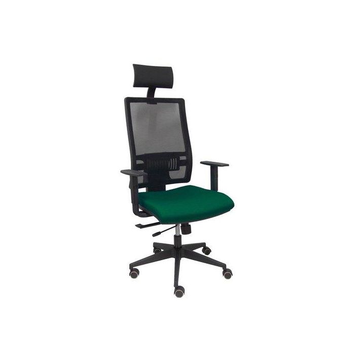 Silla Piqueras Y Crespo Horna Brazos Regulables Cabecero Incluido Mecanismo Traslack Apoyo Lumbar Respaldo Malla Transpirable Y Asiento Tapizado Bali Verde Botella