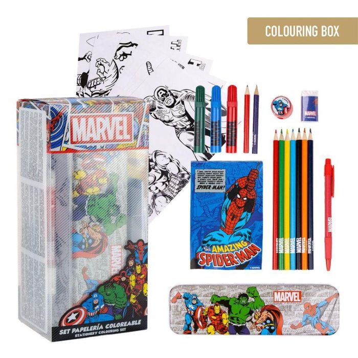 Cerdá Set Papelería Coloreable Marvel 11x24x9,5cm
