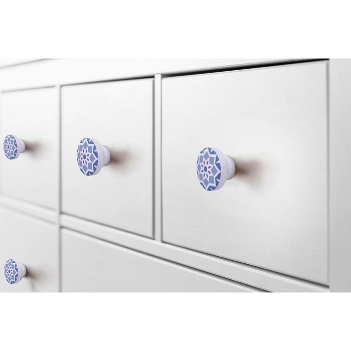 Rei e242 Blister 4 Pomos Redondos para Mueble Madera Acabado Azul Ø38mm 2