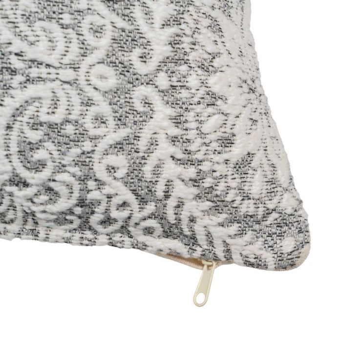 Cojín Blanco-Gris Algodón Decoración 40 X 60 cm