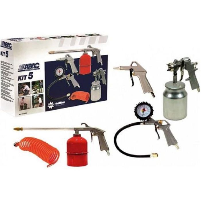ABAC Kit Conexión Rápida 5 Piezas: Pintar, Petrolear, Soplar, Inflar y Espiral