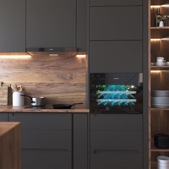 Cecotec Vinoteca integrable 28 botellas BI 28000 Touch Black, compresor, display LED, negro 13