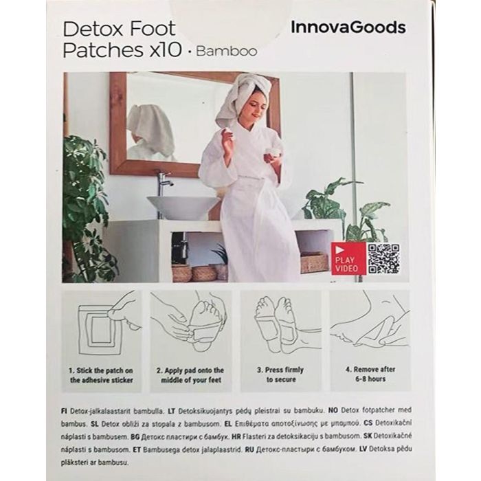 Parches Desintoxicantes para Pies Bamboo InnovaGoods 10 Unidades 12 Parches Desintoxicantes para Pies Bamboo InnovaGoods 10 Unidades 12