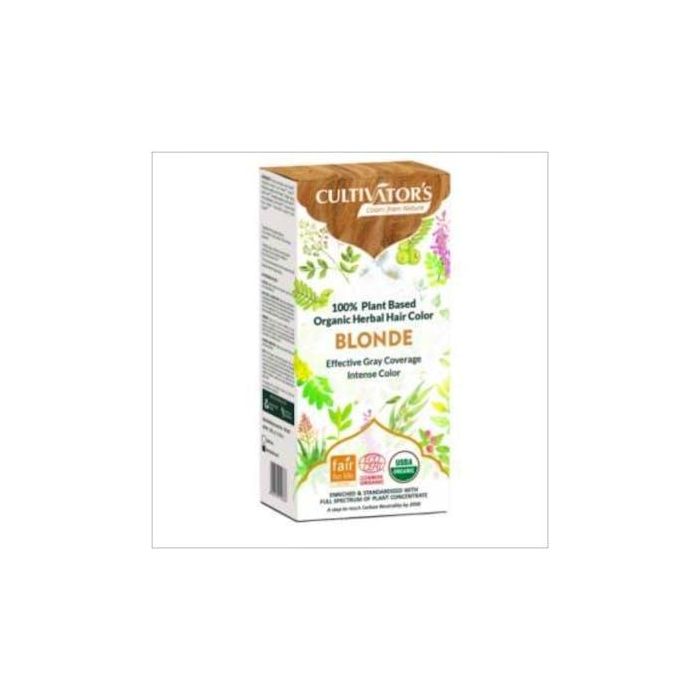 CULTIVATORS Tinte Capilar Orgánico Rubio Ecocert 100g – Cobertura 100% Canas, Vegano y Nutritivo para un Cabello Brillante y Suave