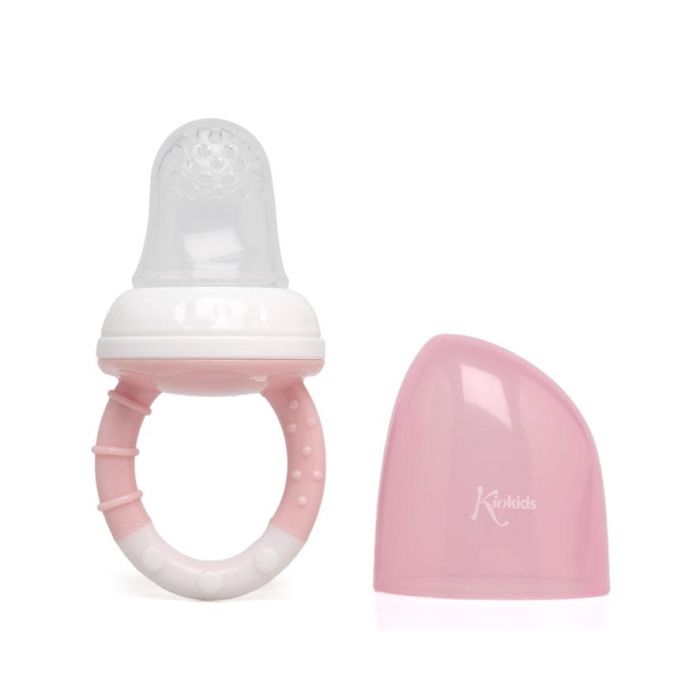 KioKids Alimentador Antiahogo Rosa Petits Moments - Alimentador de Malla de Silicona para Bebé +6 Meses, para Fruta y Comida, Fácil de Agarrar y Lavar en Lavavajillas