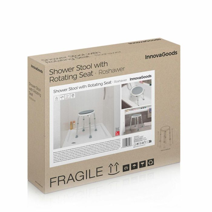 Taburete de Baño Giratorio y Regulable Roshawer InnovaGoods 9 Taburete de Baño Giratorio y Regulable Roshawer InnovaGoods 9