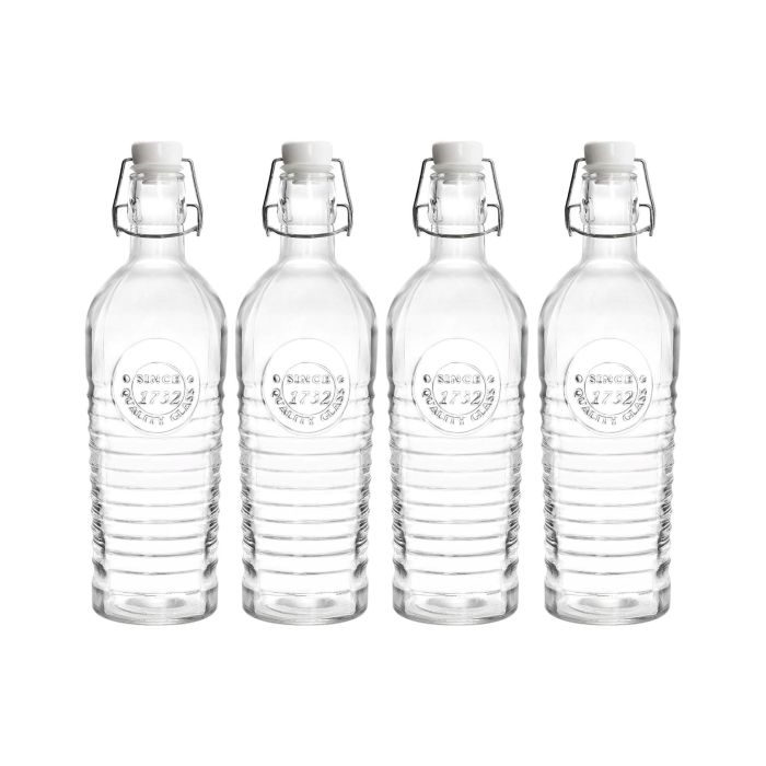 La Mediterran Botella Vidrio Clásica Boca Ancha 1.1L 30.4 x 9.2 x 9.1 cm 6