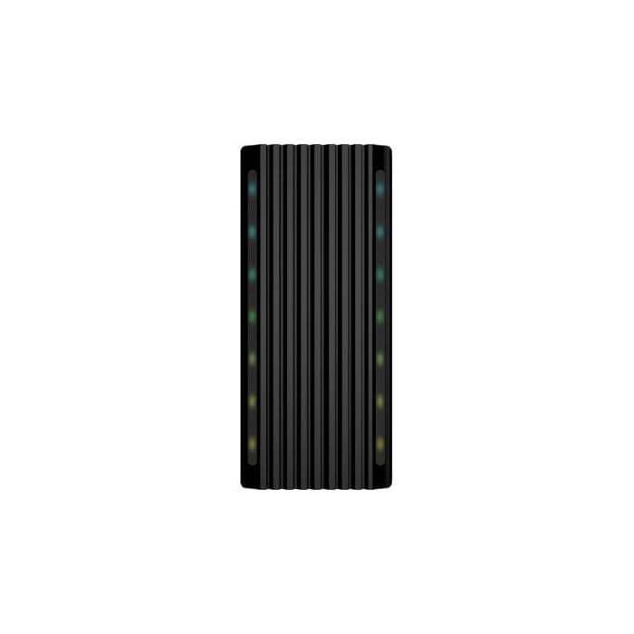 Aisens ASM2-RGB012B Caja Externa Disco SSD M.2 SATA/NVMe USB 3.2 Gen 2 10Gbps USB-C RGB Sin Tornillos Aluminio Negro 2230/42/60/80 1