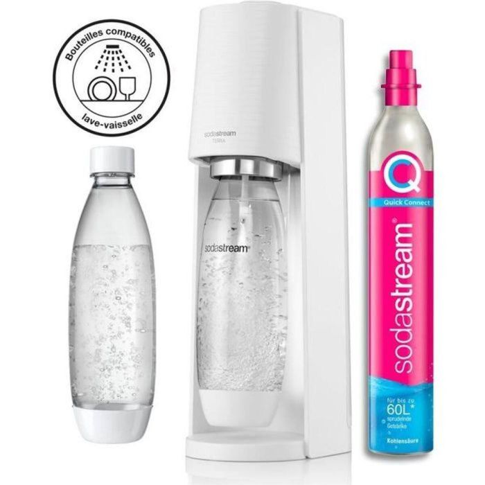 Sodastream Máquina TERRA Blanca con Botella 1L Compatible con Lavavajillas 3