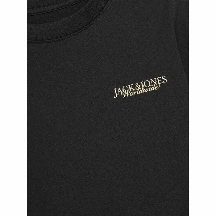 Camiseta de Manga Corta Infantil Jack & Jones Jorboston Photo w Neck Negro 1
