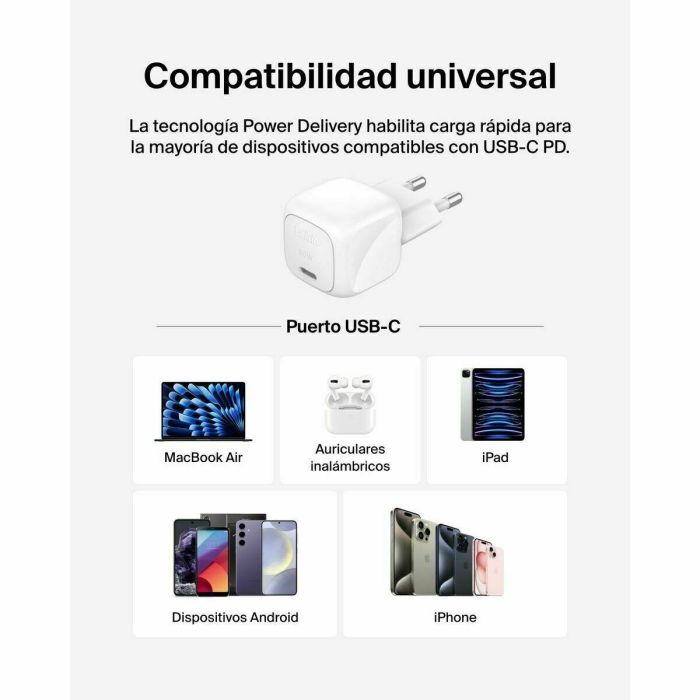 Cable Lightning Belkin WCA008KQWH Blanco 30 W 8 Cable Lightning Belkin WCA008KQWH Blanco 30 W 8