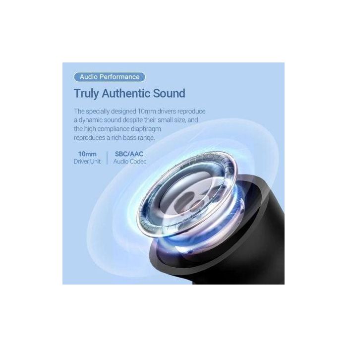 Vention NBLW0 Auriculares Bluetooth Tiny T12 Inalámbricos con Estuche de Carga, 6h de Autonomía, Bluetooth 5.3, USB-C, Blancos 1