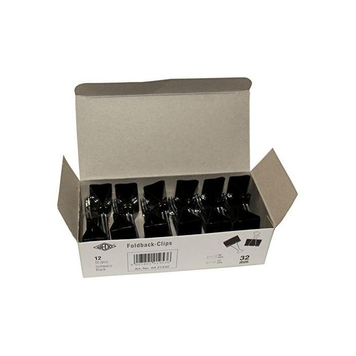 WEDO Klemmer Foldback 32 mm im 12er Karton 1 WEDO Klemmer Foldback 32 mm im 12er Karton 1