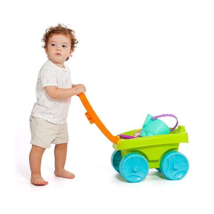 Carro playa con asa plegable y zona para construir. incluye accesorios de playa. incluye 6 piezas. 2 Carro playa con asa plegable y zona para construir. incluye accesorios de playa. incluye 6 piezas. 2