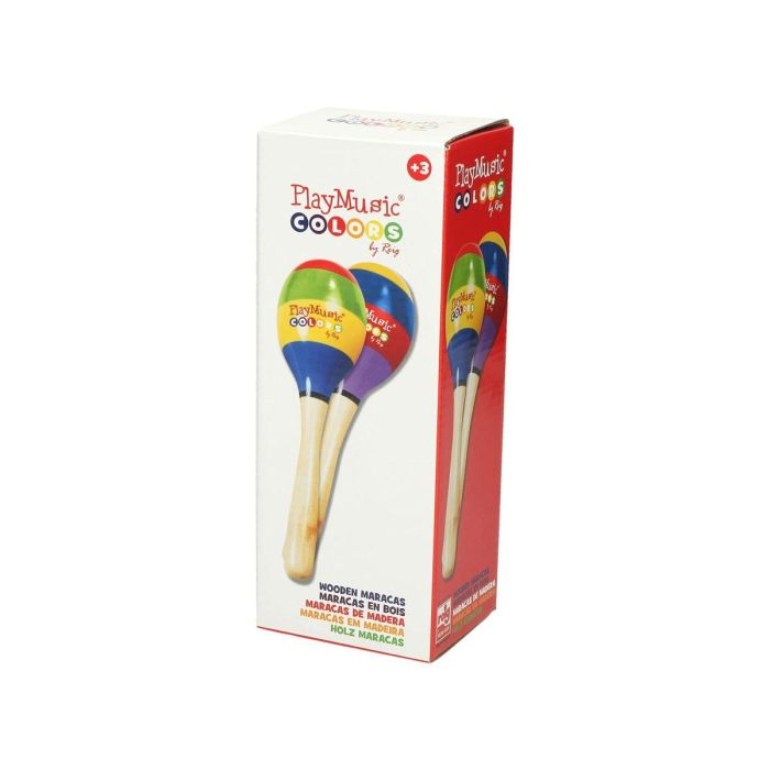 Maracas de madera pintadas, 20 cm. 1 Maracas de madera pintadas, 20 cm. 1