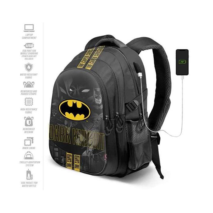 Karactermania Mochila Batman Run. Plus FAN Caped Negro 44x34x21cm Ripstop Compartimentos USB 7