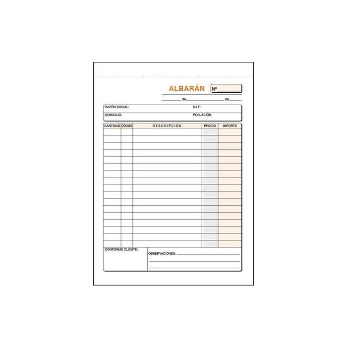Talonario Albaranes 8º Natu Dupli Loan (Set de 10)