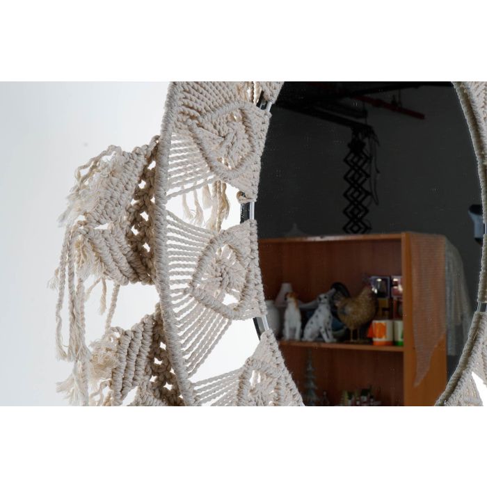 DKD Home Decor Espejo Boho Blanco 2 x 75 x 75 cm 1