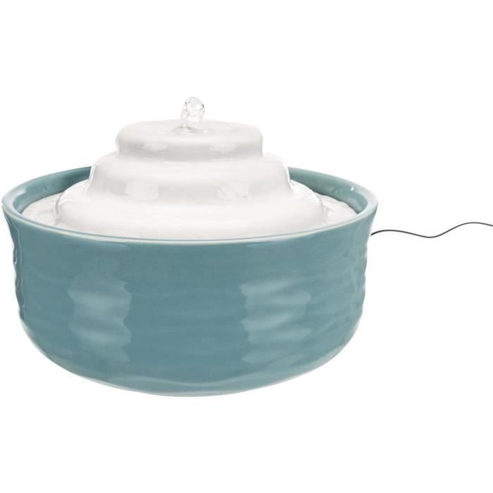 TRIXIE Fuente de agua de cerámica Vital Falls - 1,5 L / Ø 22 x 13 cm - Gasolina y blanco - Para perros y gatos TRIXIE Fuente de agua de cerámica Vital Falls - 1,5 L / Ø 22 x 13 cm - Gasolina y blanco - Para perros y gatos