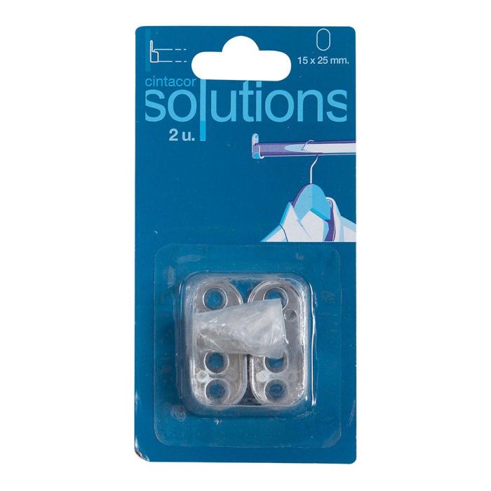 Cintacor - Stor Planet Soporte Armario Entre Paredes Ovalado Cromado 2 Unidades Acabado Brillo 4