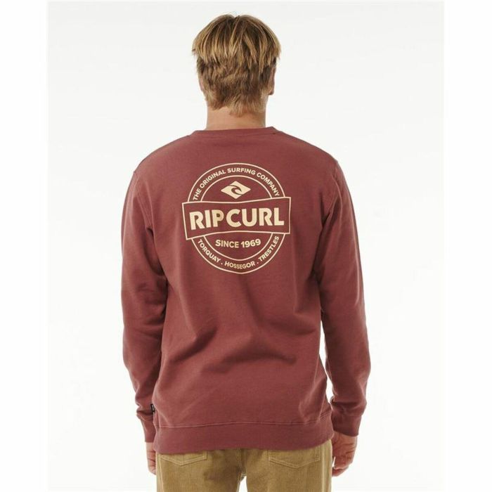 Sudadera sin Capucha Hombre Rip Curl Stapler Crew Marrón 4