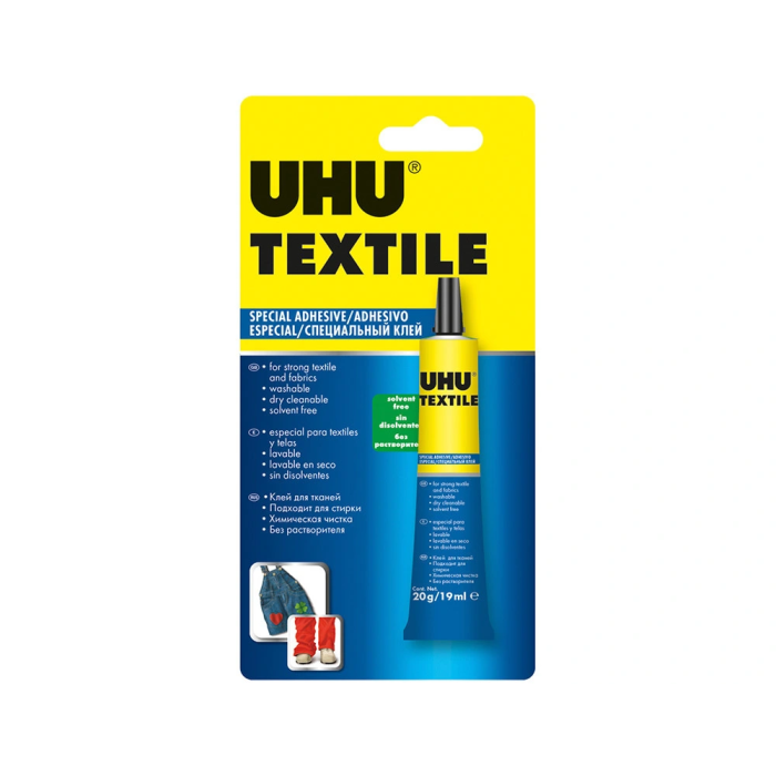 Uhu Pegamento Especial Textil Tubo 20 gr para Algodón, Tela Vaquera, Fieltro y Cuero 3