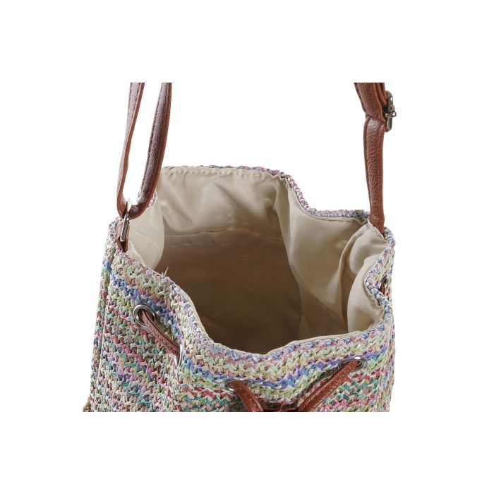 DKD Home Decor Bolso Boho Marrón Multicolor Poliéster Fibra Asa 54cm 23x25x23 cm - Pack 4 Unidades Surtidas 2 DKD Home Decor Bolso Boho Marrón Multicolor Poliéster Fibra Asa 54cm 23x25x23 cm - Pack 4 Unidades Surtidas 2