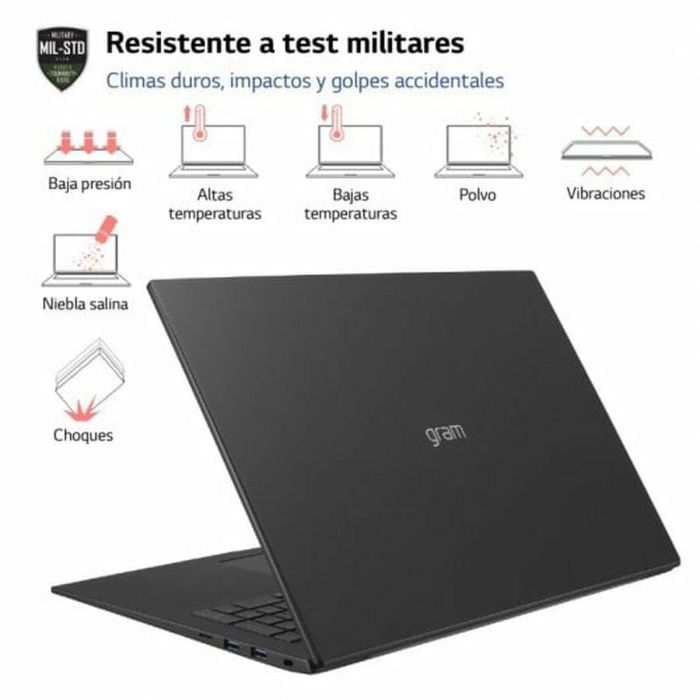 LG Gram 17Z90R-E.AD75B Portátil Ultraligero Intel Core i7-1360P 32GB 512GB SSD RTX 3050 17" WQXGA IPS Antireflejo Win 11 4 LG Gram 17Z90R-E.AD75B Portátil Ultraligero Intel Core i7-1360P 32GB 512GB SSD RTX 3050 17" WQXGA IPS Antireflejo Win 11 4
