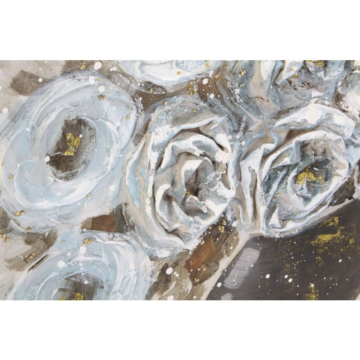 DKD Home Decor Cuadro hecho a mano Diseño Florero Azul Celeste Gris 60x60 cm en Lienzo y MDF, Set de 2 Unidades 2 DKD Home Decor Cuadro hecho a mano Diseño Florero Azul Celeste Gris 60x60 cm en Lienzo y MDF, Set de 2 Unidades 2