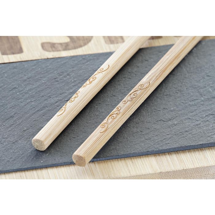 Sushi Oriental DKD Home Decor Natural Negro 22 x 3 x 25 cm Set de 7 2