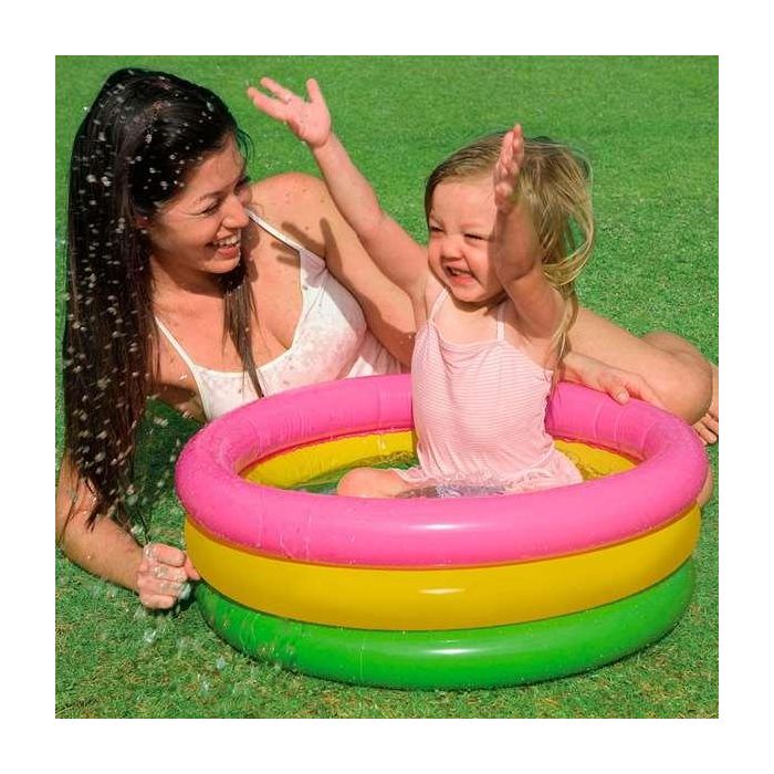 Intex Piscina Hinchable 3 Aros Colores con Suelo Hinchable Capacidad 28 Litros para Niños de 1 a 3 Años 61x22 cm Modelos Surtidos 4