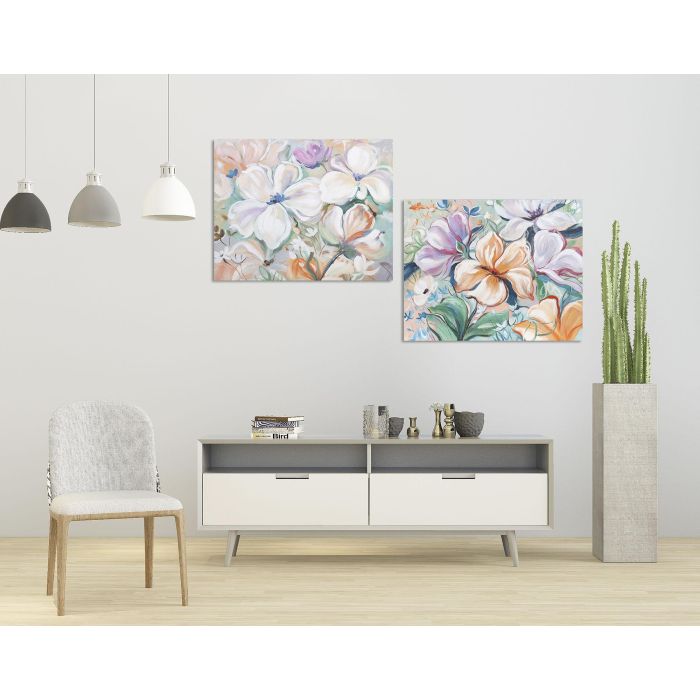 DKD Home Decor Cuadro Shabby Multicolor Flores Lienzo Pino 100x3.7x80 cm (2 Unidades) 7