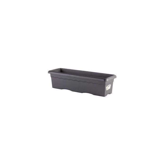 PLASTIKEN Jardinera rectangular - 60 X 33 cm - Antracita 1