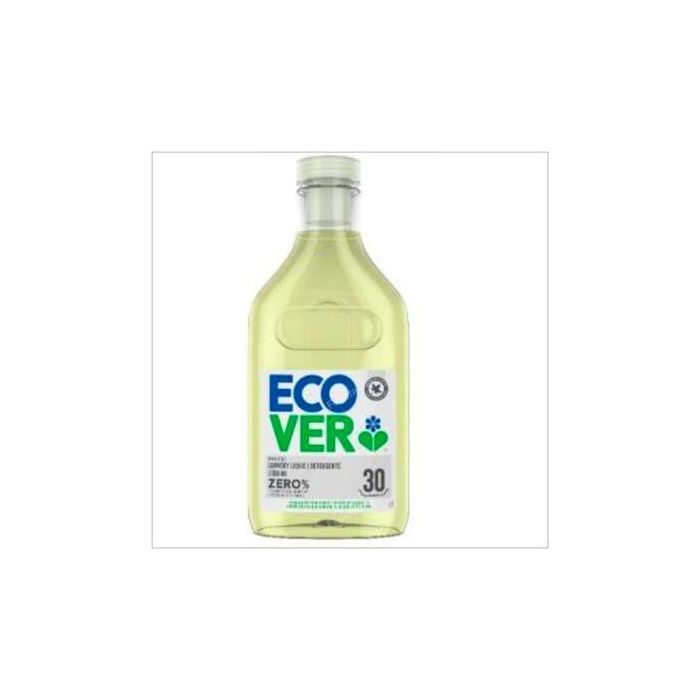 ECOVER Detergente Líquido Zero% 1,5L Eco Vegan para Piel Sensible y Colada Estándar, Botella Plástico Reciclado