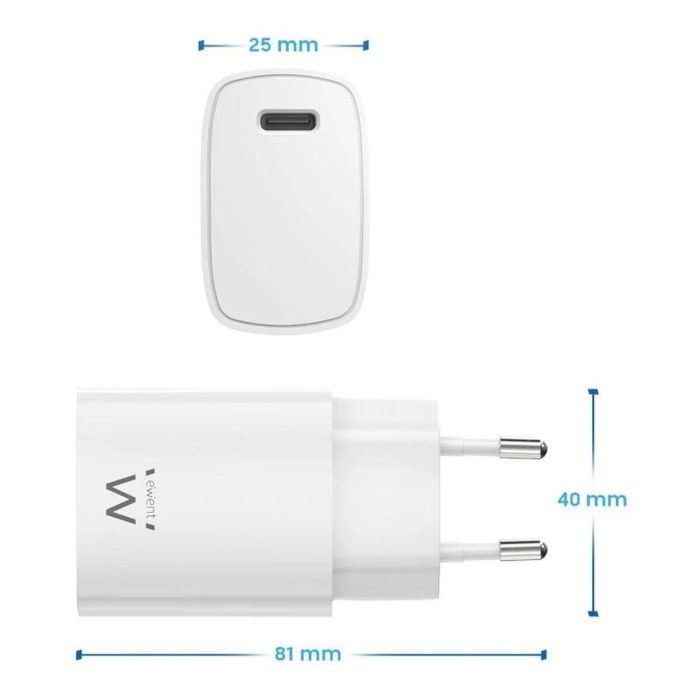 Cargador de Pared Ewent EW1320 Blanco 20 W 2 Cargador de Pared Ewent EW1320 Blanco 20 W 2