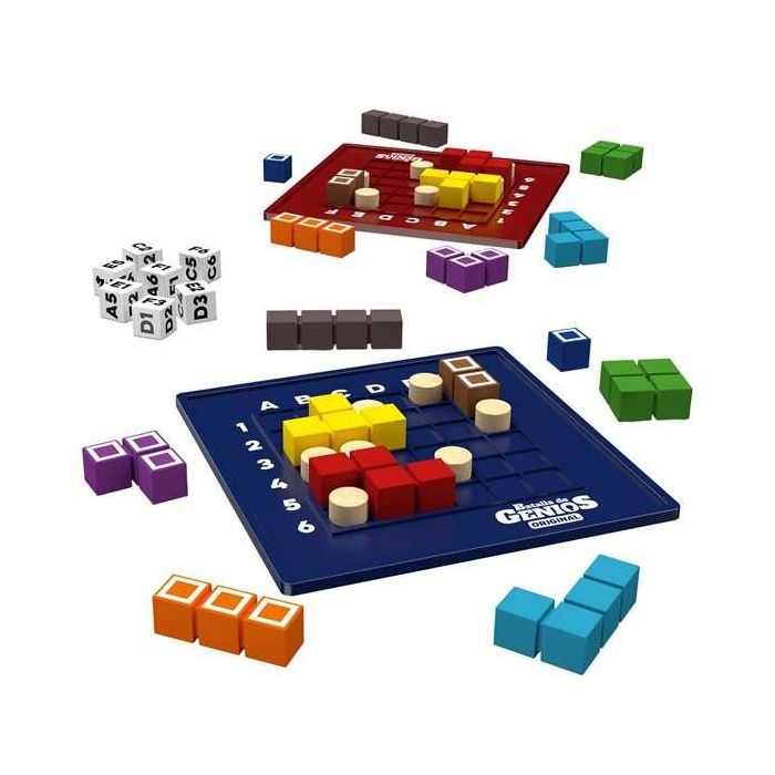 Juego batalla de genios original. ¿quién ganará la batalla de genios? 18 piezas de madera, 14 piezas bloqueadoras 7 dados, 2 tableros y reglas de juego. 1 Juego batalla de genios original. ¿quién ganará la batalla de genios? 18 piezas de madera, 14 piezas bloqueadoras 7 dados, 2 tableros y reglas de juego. 1